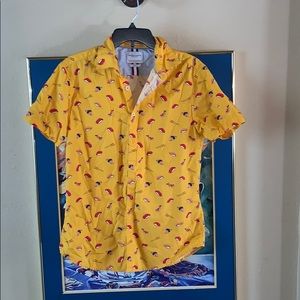 Unisex collared, sushi printed short sleeve